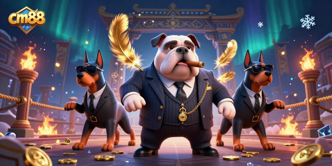 Experience the excitement of cm88 with dazzling casino elements and a captivating cartoon scene.