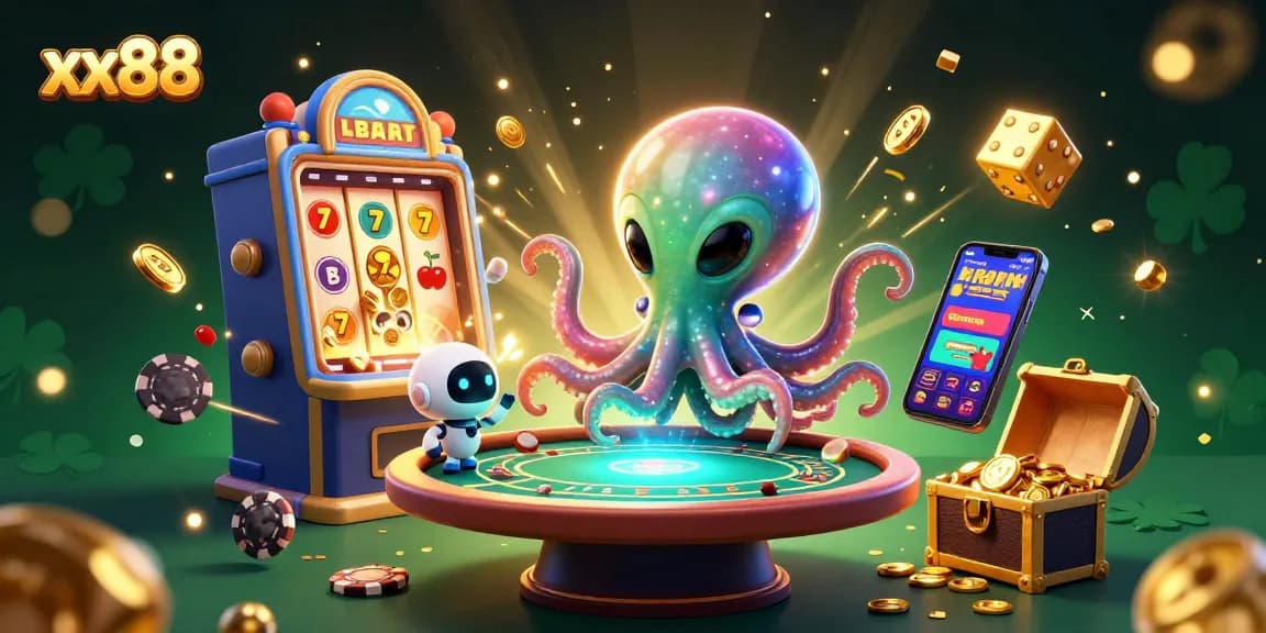 Play thrilling slot games at xx88 with an immersive cosmic casino experience featuring dynamic characters and jackpot wins.