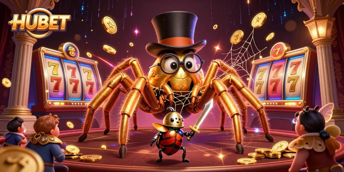 Engage in thrilling HUBET gaming adventures with captivating slots and a daring beetle knight.