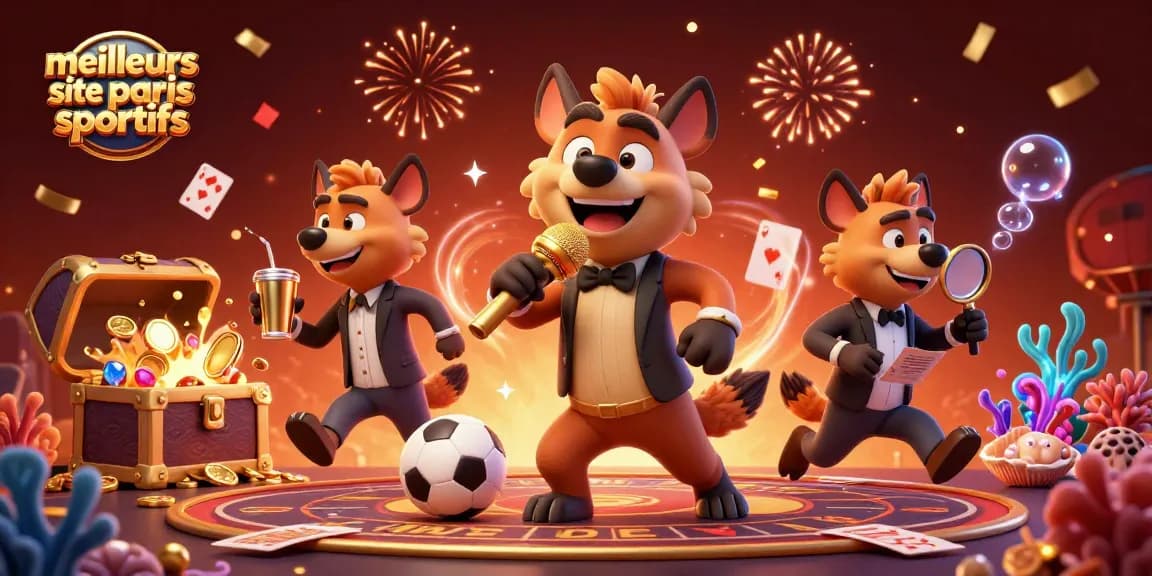 Affichez les meilleurs sites de paris sportifs lors d'une soirée comique avec des hyènes.