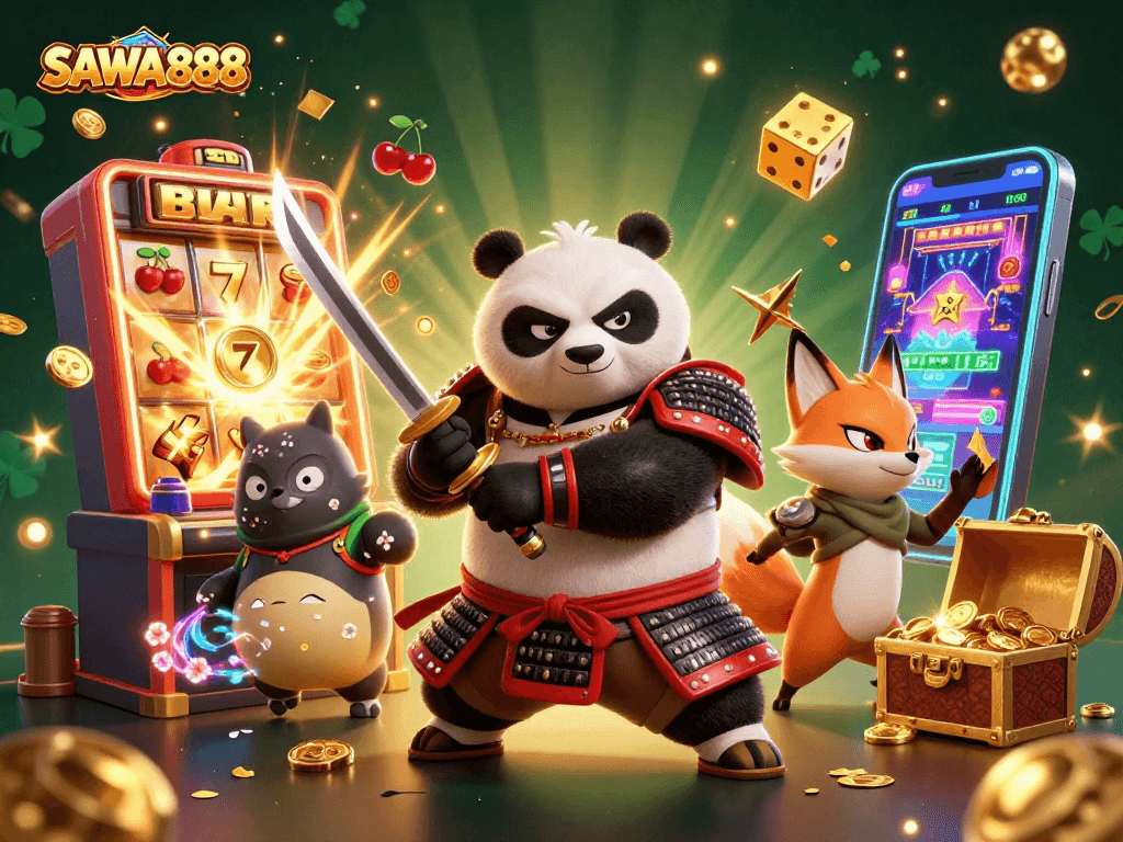 Experience the thrill of SAWA888 with exciting jackpot slots and characters in action.