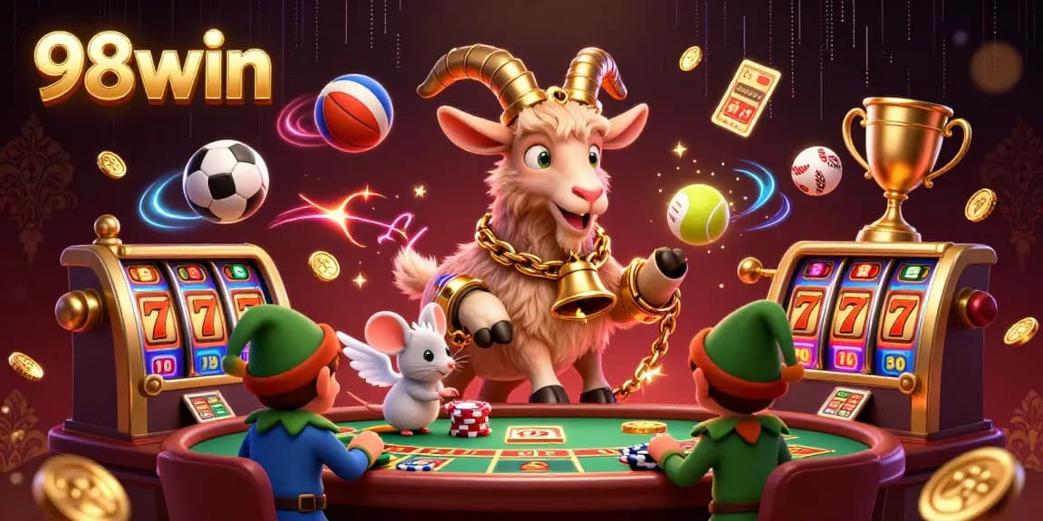 Engage with the thrill of 98win's festive horror casino, featuring lively characters amidst dynamic game elements.
