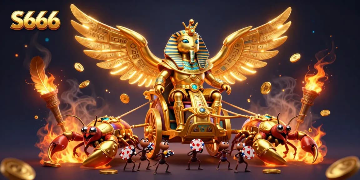 Engage with S666's thrilling bets and gaming experience, featuring a vibrant casino scene.