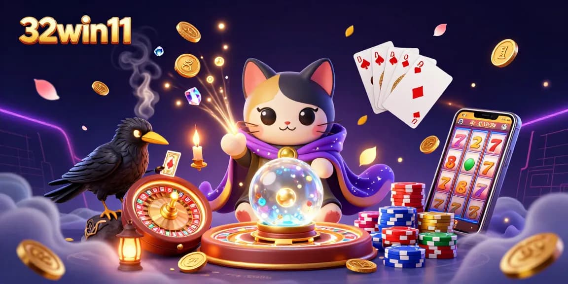 Engage with 32win11's vibrant casino world featuring mystical characters and exciting gaming elements.