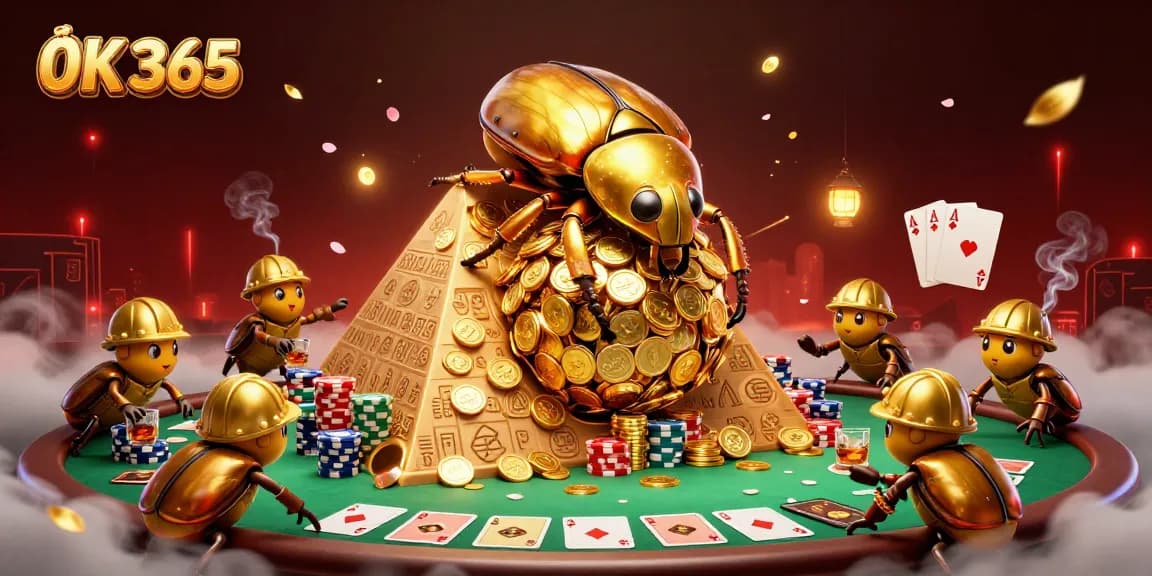 Spin the exciting world of OK 365 with a golden beetle rolling in casino glory!