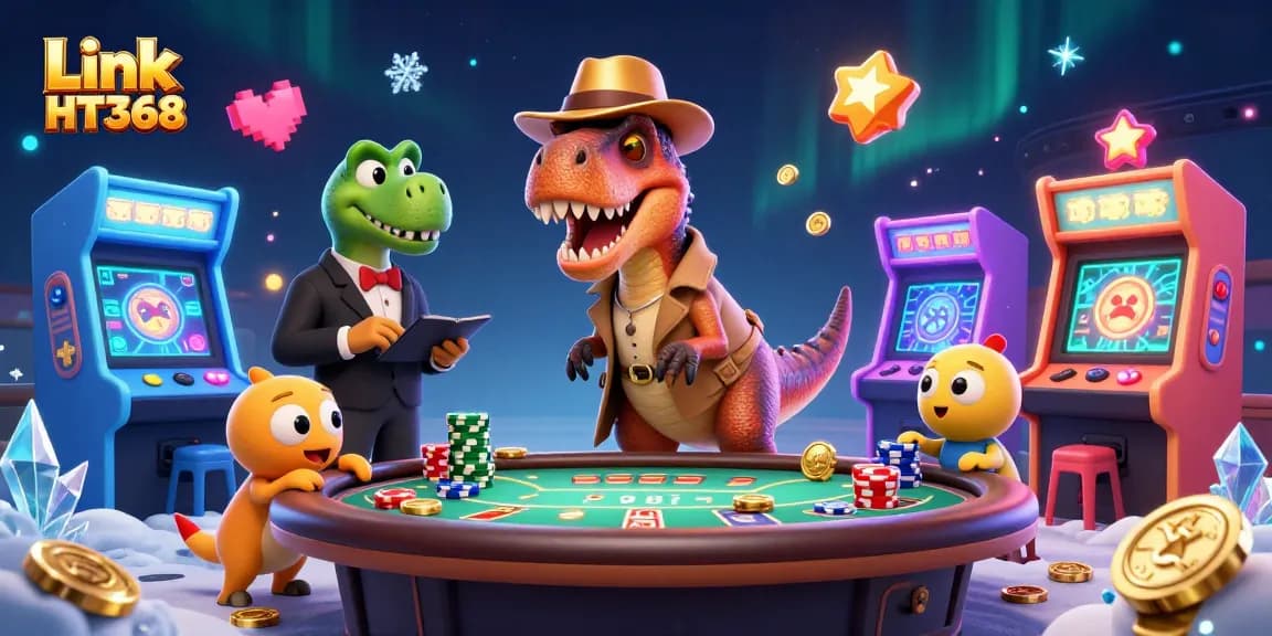 Engage with Link HT368 to experience thrilling live casino gameplay surrounded by vibrant characters.