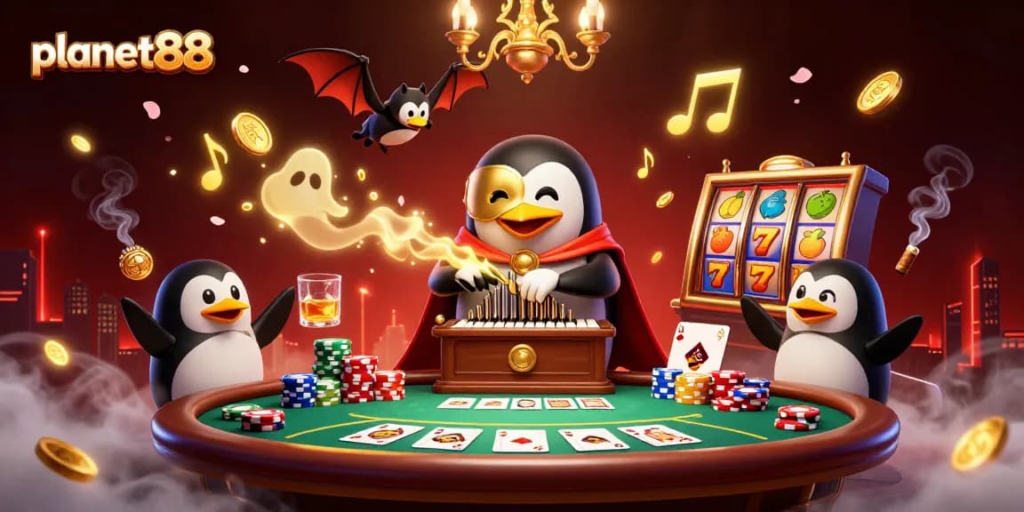 Experience thrilling gameplay at planet88 with an interactive 3D casino scene full of vibrant slots and poker.