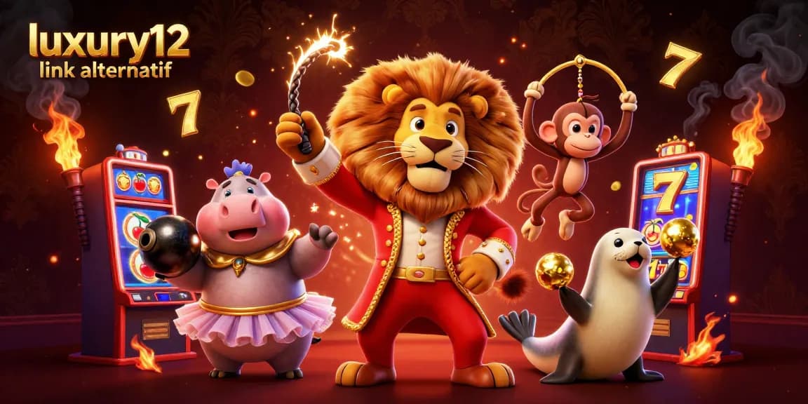 Experience the luxury12 link alternatif with vivid slot machines and dynamic characters in a colorful casino scene.