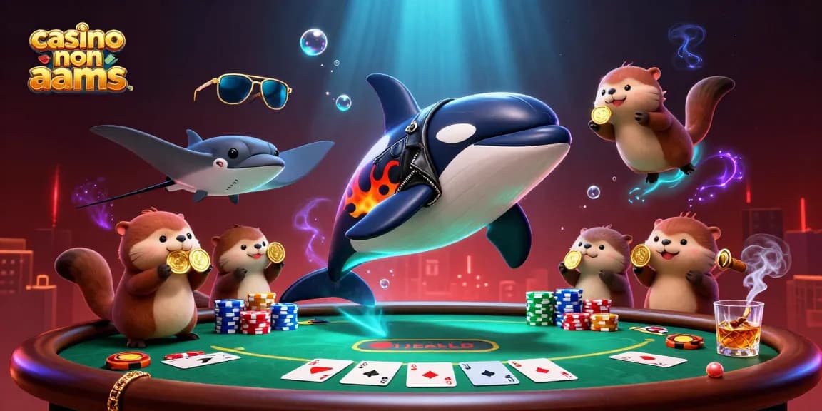 Scopri l'emozione dei casinò non AAMS con un coinvolgente scenario sottomarino che presenta elementi classici del poker.