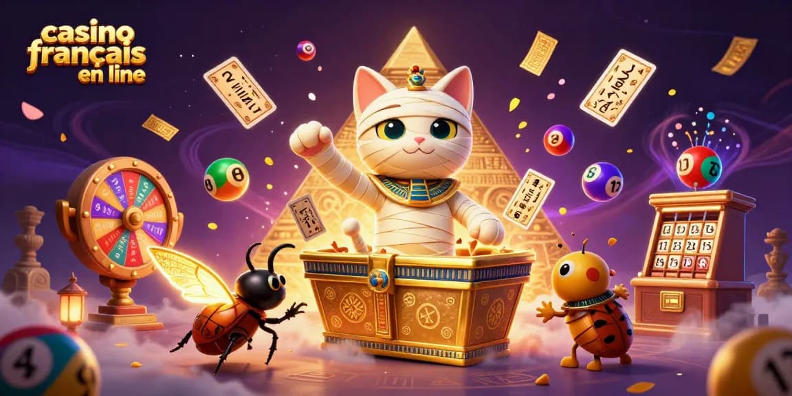 Vivez l'expérience du casino français en ligne avec des éléments animés et une ambiance festive.