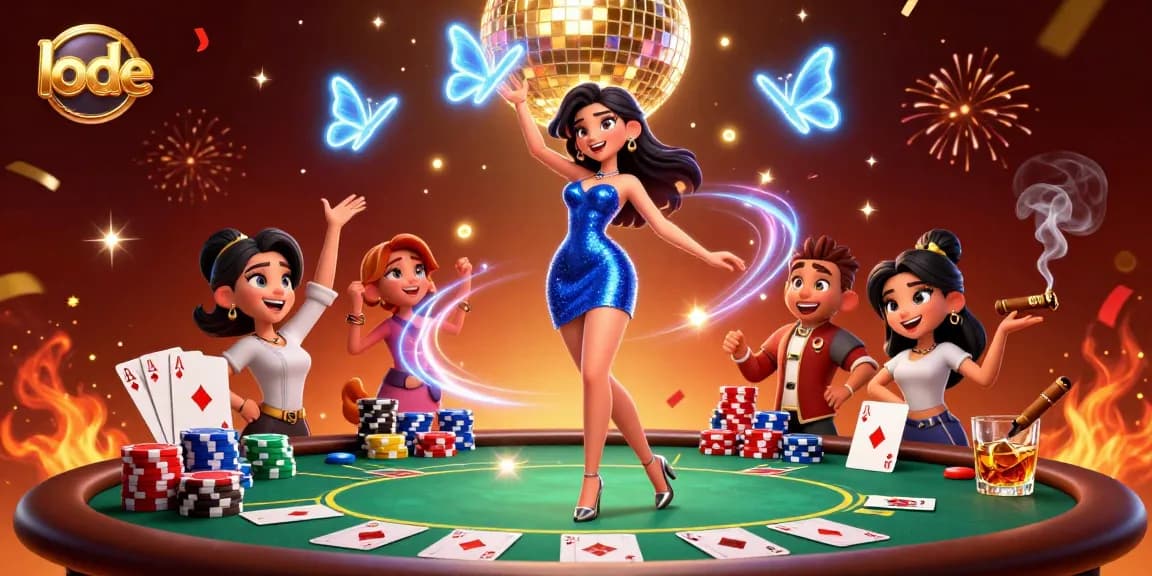 Experience high-stakes lode poker with vibrant characters and dynamic casino elements.