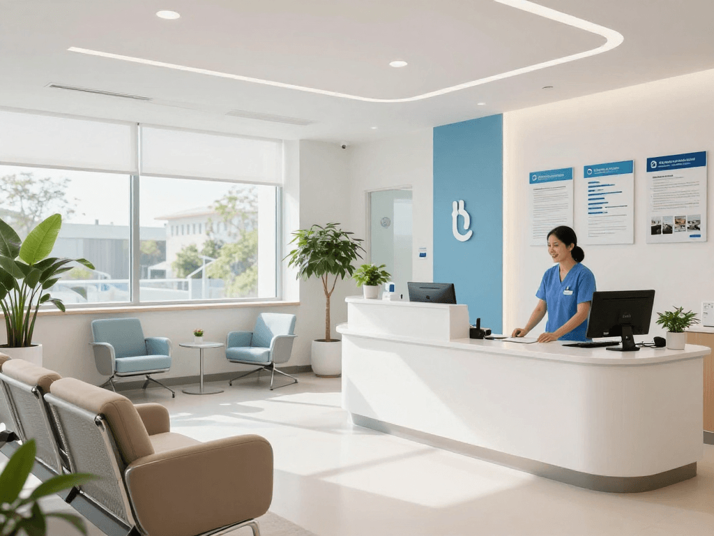 Psychoeducation and psychiatric assessment in a medical clinic environment with a focus on patient care and doctor consultation.