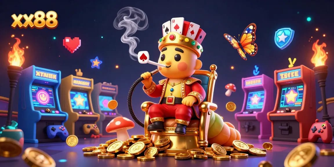 Win big with xx88 at the vibrant online casino featuring a captivating 3D illustration.