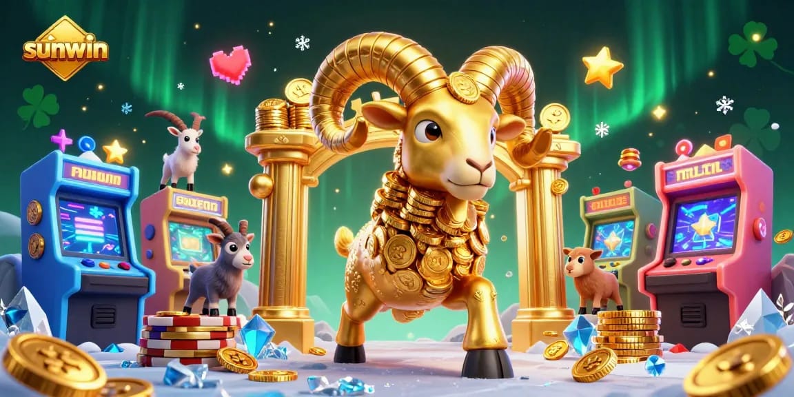 Experience sunwin's thrilling atmosphere with vibrant casino characters charging through a golden gate.
