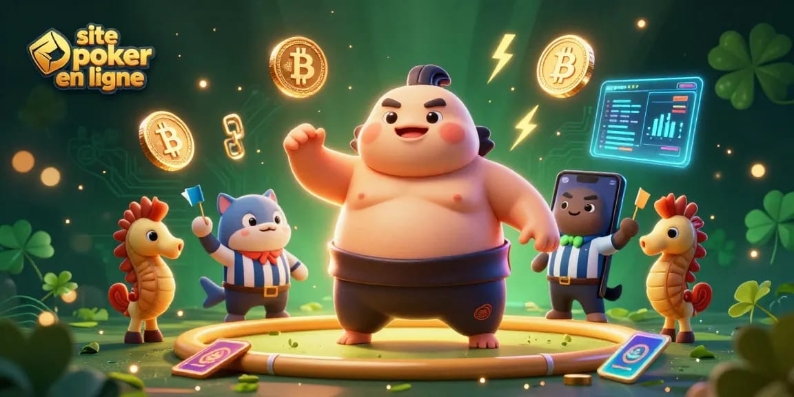 Jouez sur le meilleur site poker en ligne avec un fugu au ring et un arbitre poisson-chat.