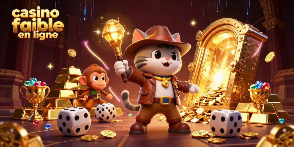 Exploitez les trésors de casino fiable en ligne avec un chat explorateur et un singe compagnon.