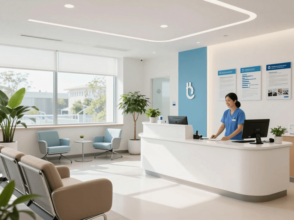 Psychoeducation and psychiatric assessment in a medical clinic environment with a focus on patient care and doctor consultation.
