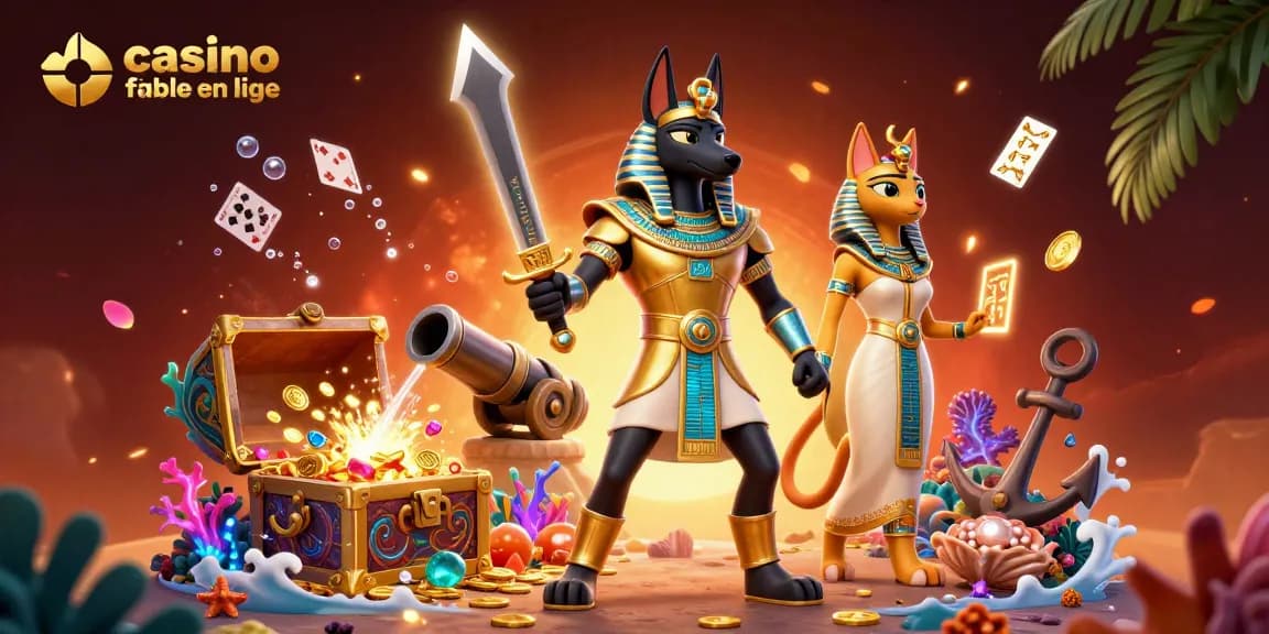 Jeu intense au casino fiable en ligne avec des personnages égyptiens et un trésor sous-marin