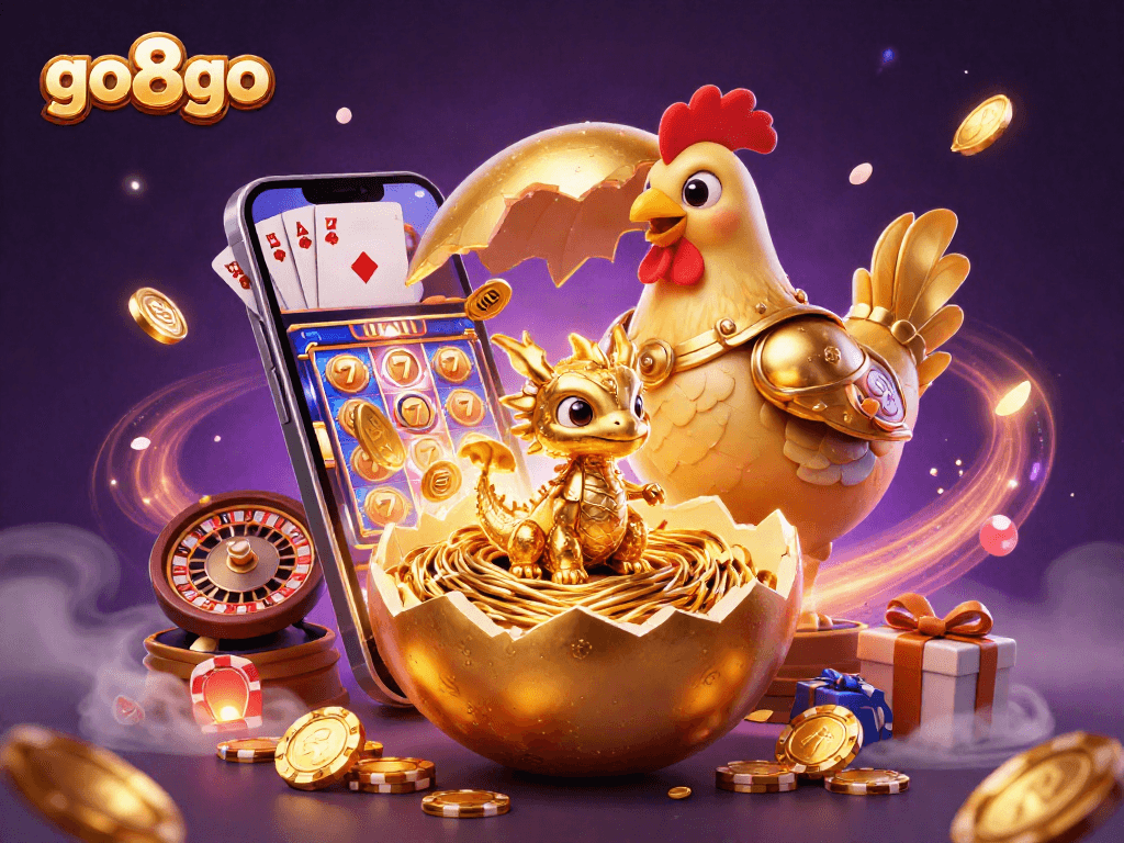 Engage with go8go’s captivating dragon-themed slot showdown, showcasing golden elements and gameplay excitement.