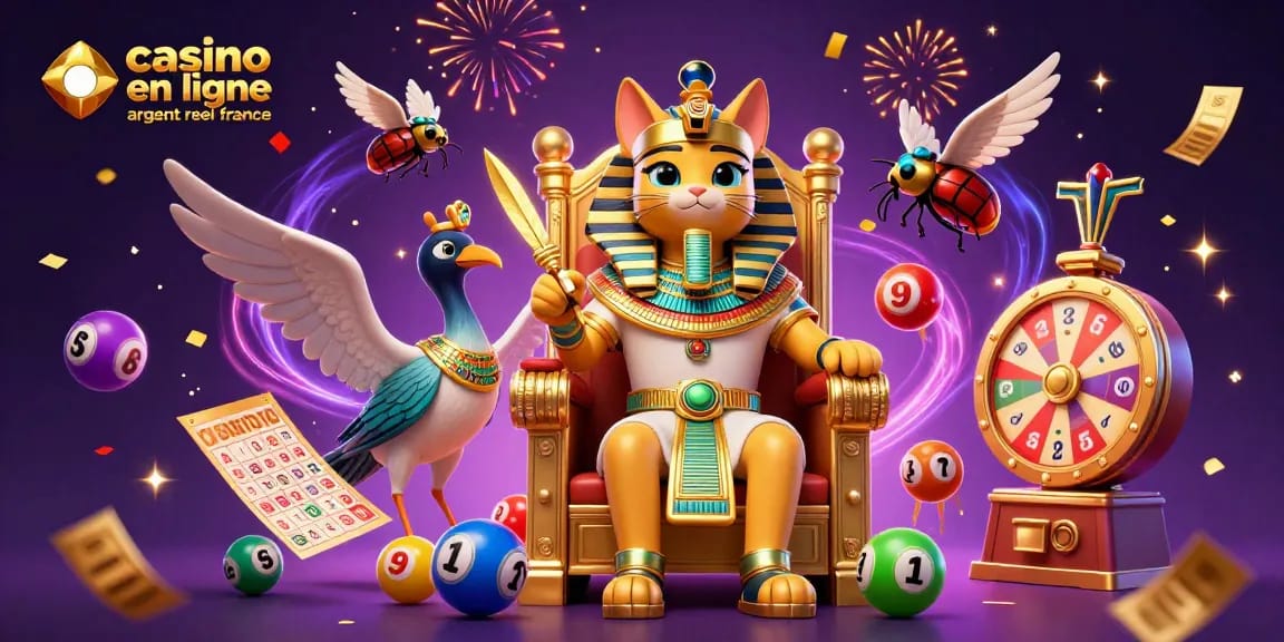 Jouez aux meilleurs jeux de casino en ligne argent réel en France avec des personnages captivants et des éléments de jeu colorés.