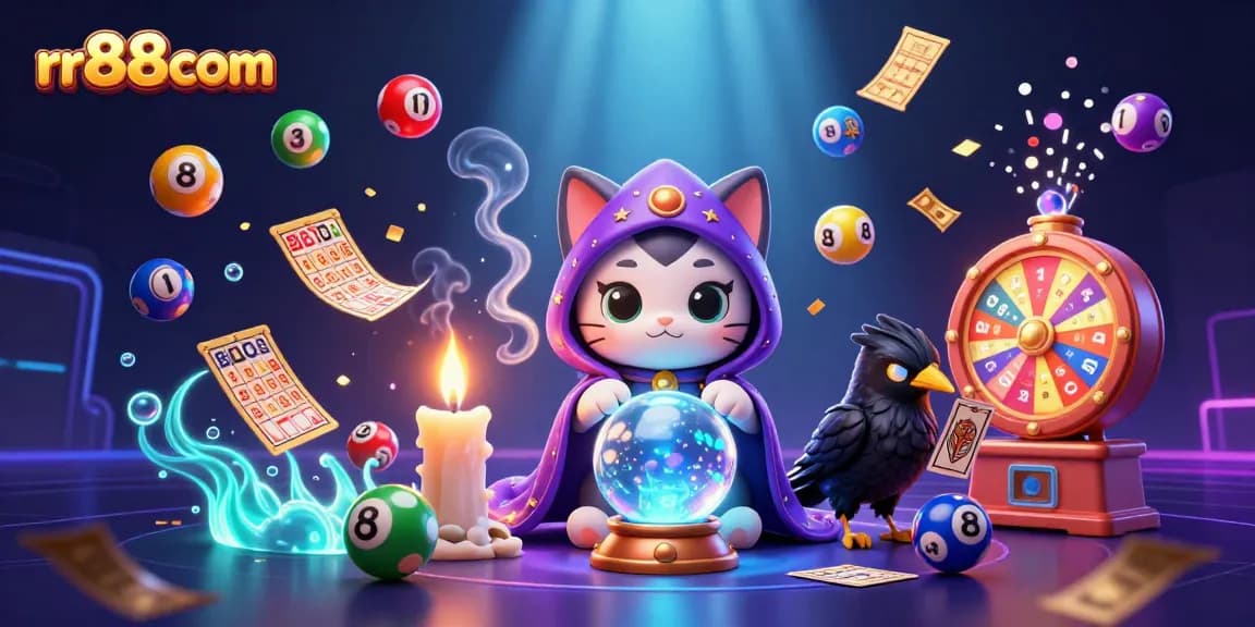 Experience thrilling gaming excitement at rr88com with vibrant lottery and bingo elements in a dynamic 3D scene.