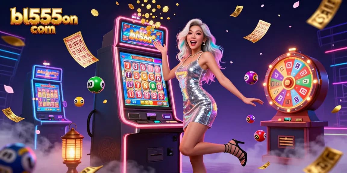 Spin to win at bl555on com as vibrant lottery balls and golden tickets burst into action.