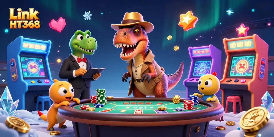 Engage with Link HT368 to experience thrilling live casino gameplay surrounded by vibrant characters.