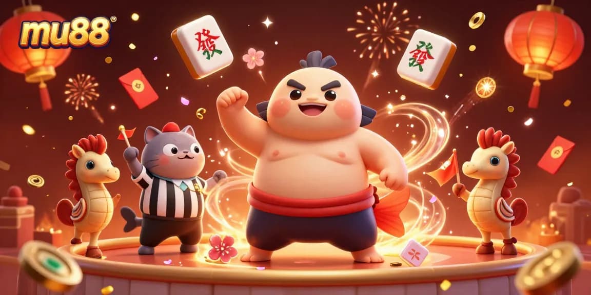 Experience excitement at mu88 with vibrant 3D casino-themed illustration featuring animated characters.