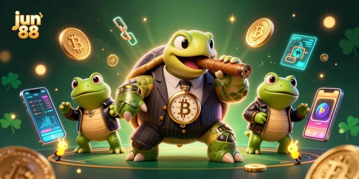 Experience thrilling casino action with jun 88's vibrant 3D characters and crypto elements.
