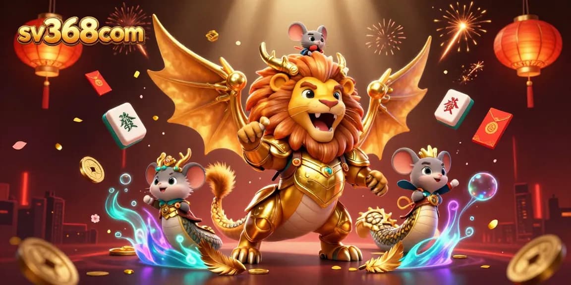 Experience thrilling gameplay at sv368com featuring a powerful chimera creature in a vibrant casino setting.