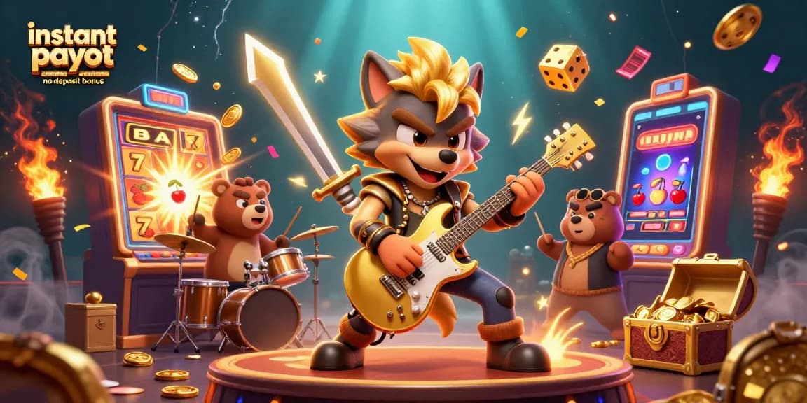 Experience thrilling instant payout casinos no deposit bonus with dynamic 3D casino scene featuring vibrant characters.