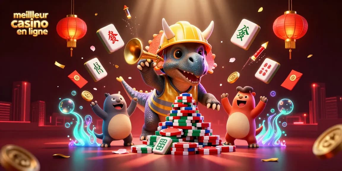 Construisez votre succès au meilleur casino en ligne avec une illustration dynamique de jeux.