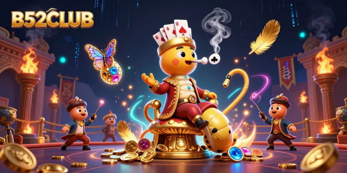 Experience the excitement of B52CLUB with a vibrant 3D casino scene full of action.