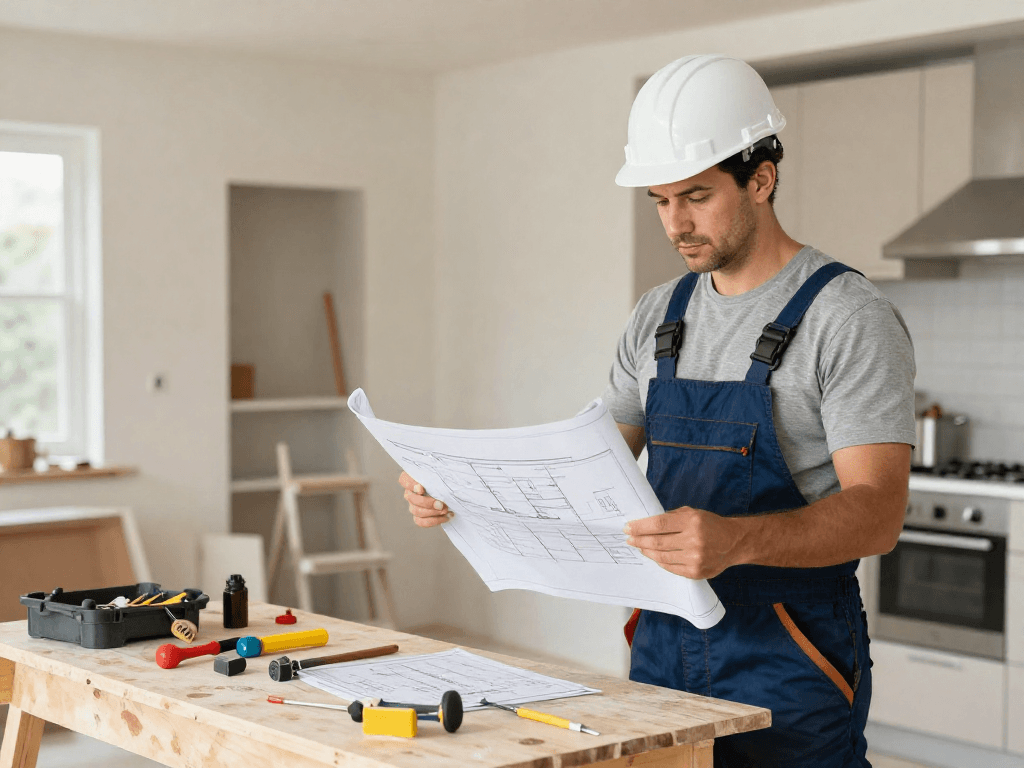Denis, a trusted provider, is seen working on a local home renovation project.