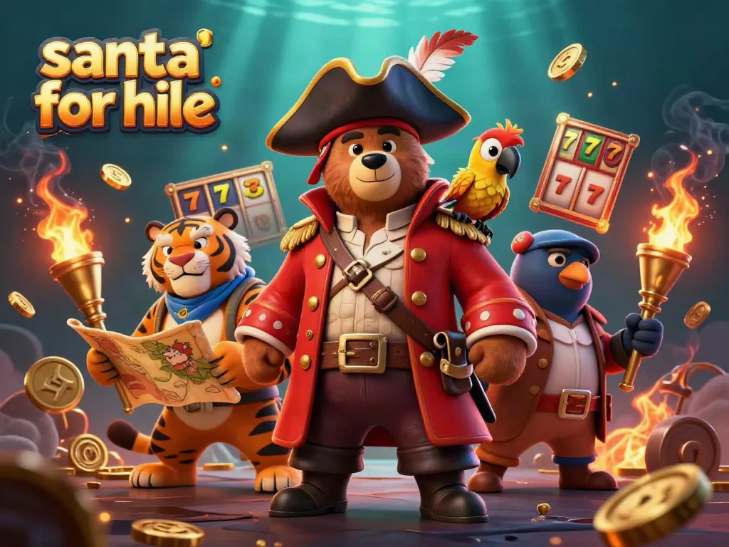 Engaging scene featuring Santa for hire in a festive casino environment with vivid golds and dynamic gameplay elements.