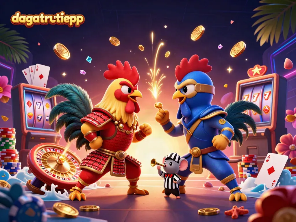 Experience thrilling live cockfighting action with dagatructiepp's dynamic showdown illustration.