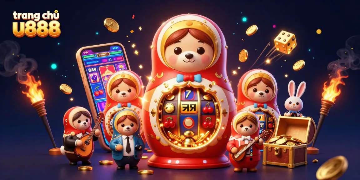 Experience the excitement at trang chủ u888 with a vibrant illustration of an engaging casino scene featuring unique characters.