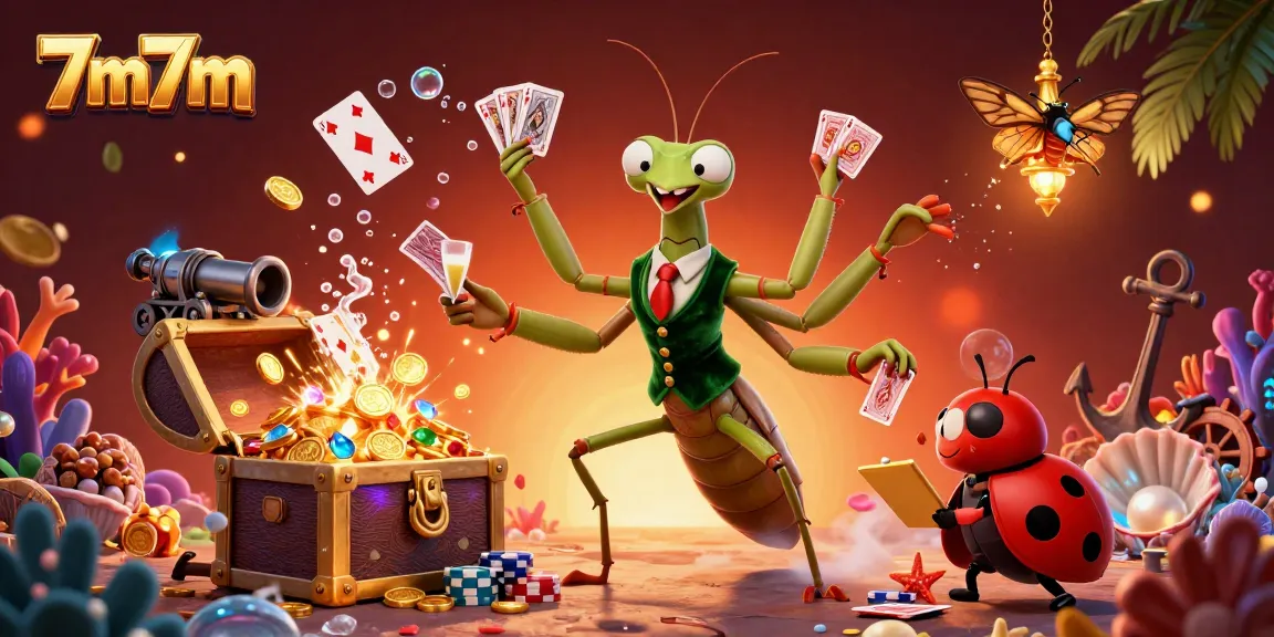 Experience the excitement of real-time betting with 7m7m, highlighting dynamic gaming action and vibrant illustrations.