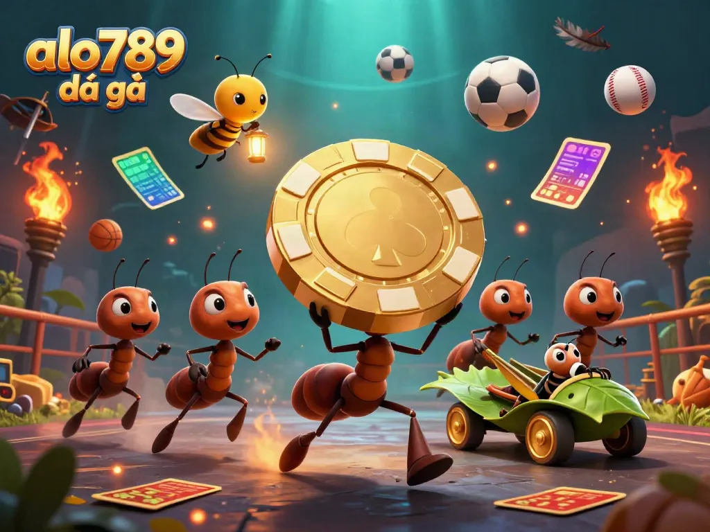 Experience thrilling cockfighting action with alo789 đá gà in this vibrant casino illustration filling the scene with excitement.