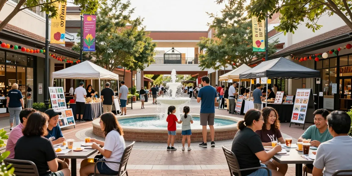 Discover vibrant community life at https://www.goldhillplaza.com with families and shoppers enjoying local artisans.