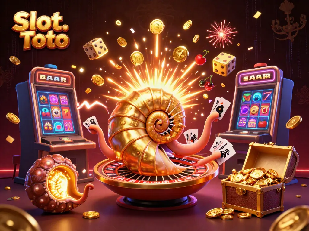 Menangkan jackpot yang mengesankan dengan Slot Toto dan mesin slot mewah dalam gambar 3D kartun.
