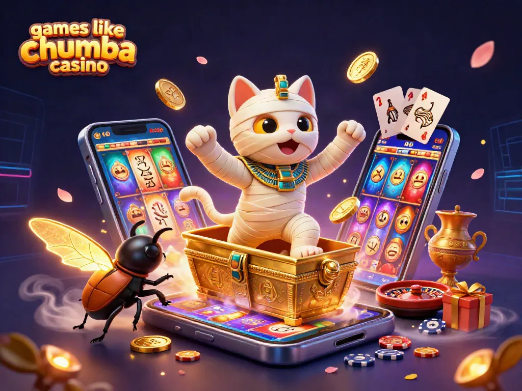 Engage with exciting games like chumba casino in a vibrant 3D casino scene featuring lively characters and slot action.