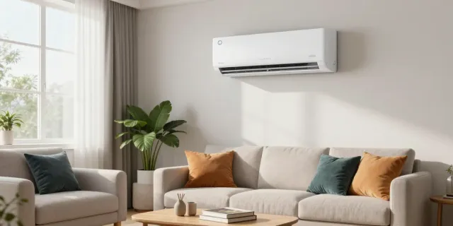 Stylish mini split AC enhancing comfort in a modern living room