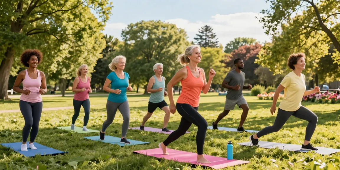 Group enjoying fitness activities outdoors, embodying the rokok88 healthy lifestyle philosophy.