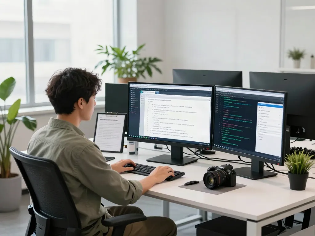 AI training data workspace featuring a dataset search tool in use, demonstrating a modern analytical setup.