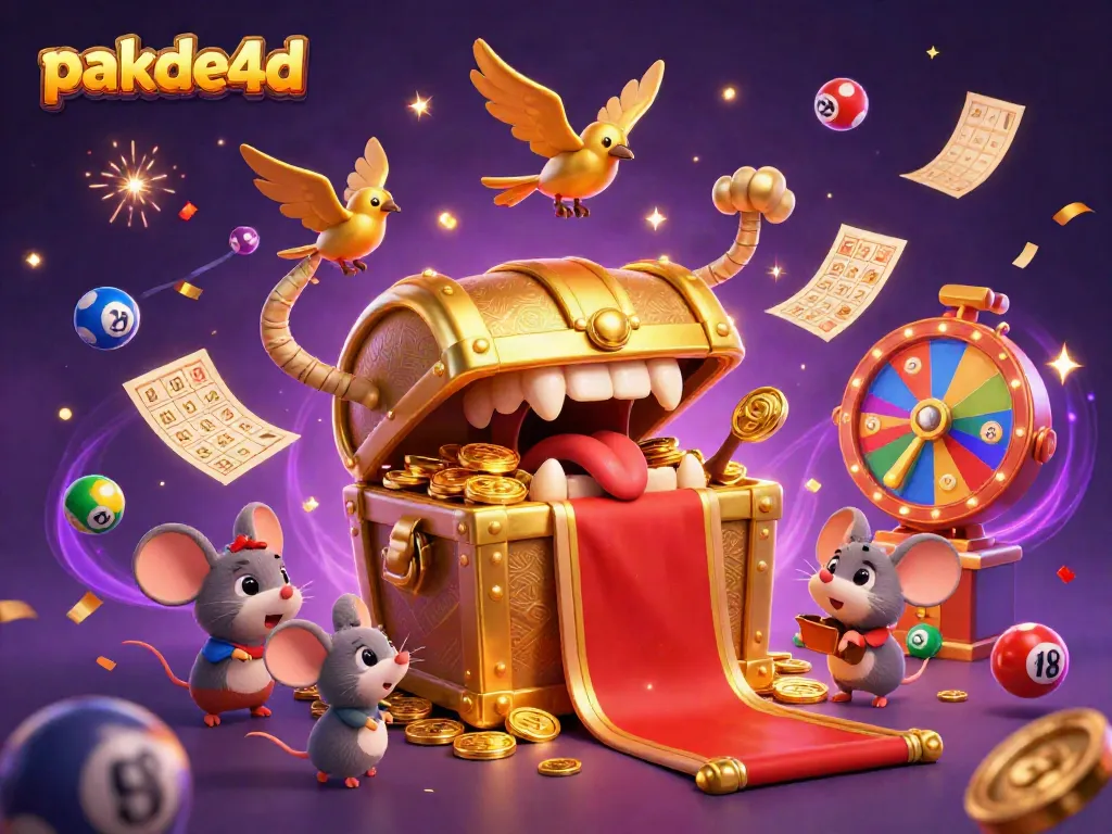 Experience the excitement of pakde4d with this vibrant lottery-themed 3D illustration, filled with colorful elements.