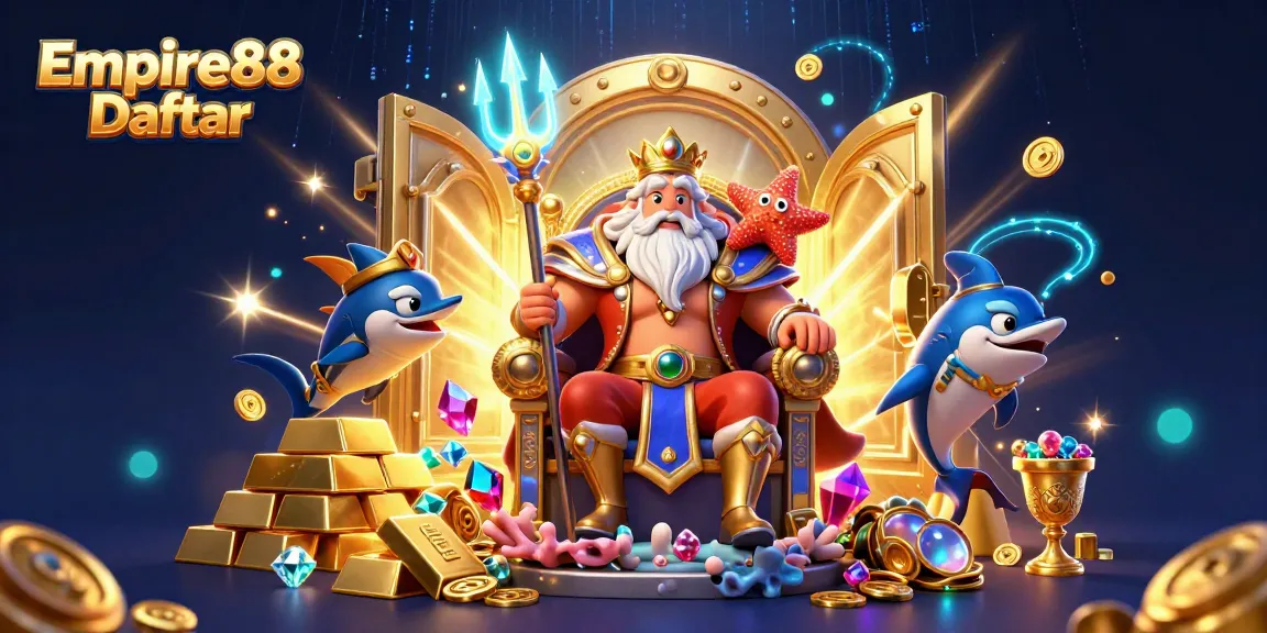 Engage in the Empire88 Daftar experience with a vibrant, interactive casino-themed illustration.