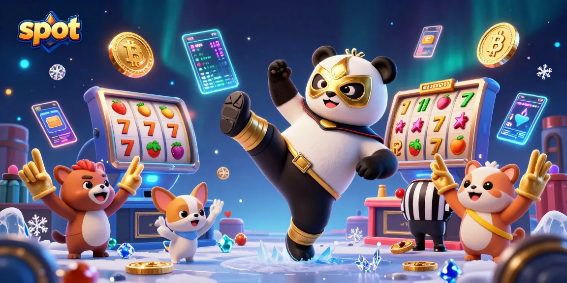 Engage with exciting slot action featuring a wrestler panda in dynamic casino illustration.
