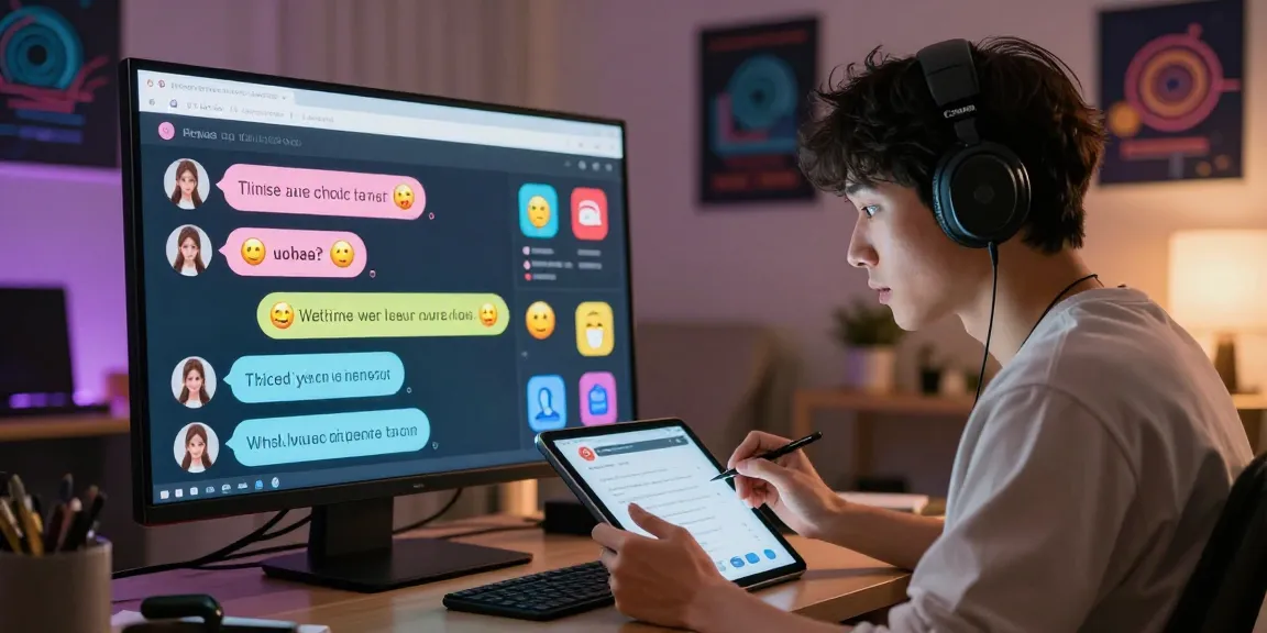 Engaging nsfw ai chat interaction in modern home office with vibrant AI character settings and ambient lighting.