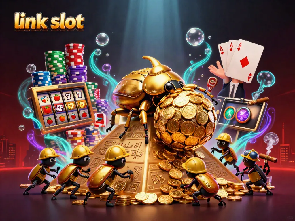 Experience thrilling wins with link slot games as golden beetles celebrate massive jackpots.